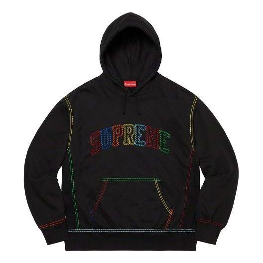 Supreme Big Stitch Hooded Sweatshirt 'Black' SUP-FW20-220