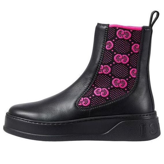 (WMNS) Gucci GG Jersey Boots 'Black Fuchsia' 718718-AAA8L-1066