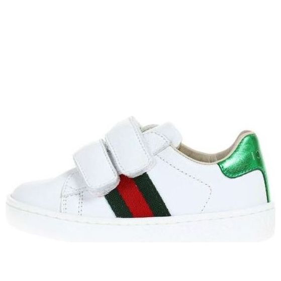 (TD) Gucci Leather Toddler Sneaker With Web 'White' 455447-CPWP0-9085