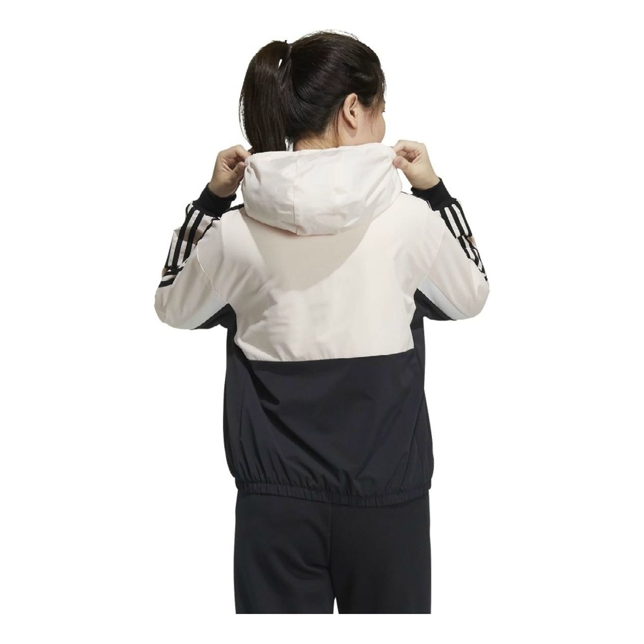 (WMNS) adidas Hooded Jacket Asia Sizing 'Black Pink' GP0622