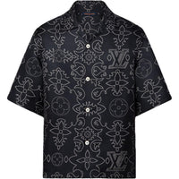 LOUIS VUITTON Printed Short-Sleeved Silk Shirt