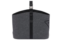PRADA Fabric Log Bag Handbag Women's Coal Gray