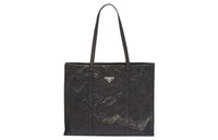 PRADA Large Antique Nappa Leather Tote Black