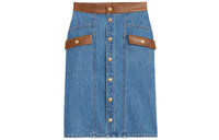 CELINE FW21 Denim Short Skirts Women's Blue