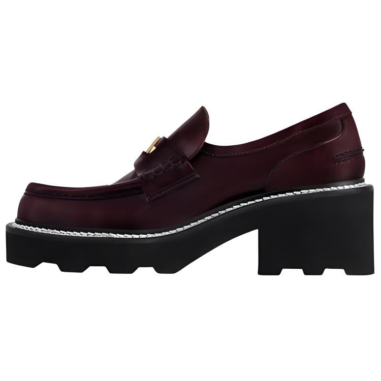 LOUIS VUITTON Beaubourg Loafers 4cm Women's Red