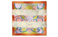 HERMES Silk Scarves Women's Orange