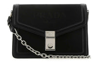 PRADA Logo Embossed Crossbody Bag Black