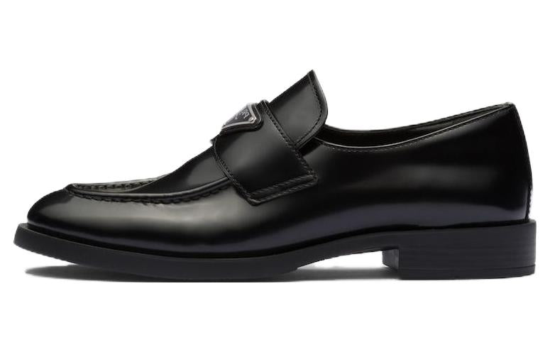 PRADA Triangle-logo Leather Loafers