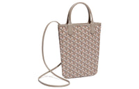 GOYARD Poitiers Canvas With Leather Tote Crossbody Handbags Small Size Women's Elephant Gray/Cherry Blossom Pink