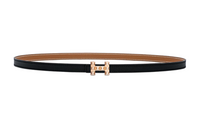 HERMES Leather Belts Women's Black