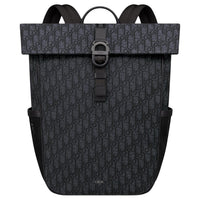 DIOR Jacquard Calfskin With Cotton Backpack Men's Black