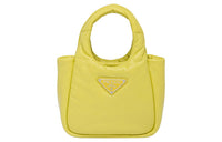 PRADA Soft Sheep Leather Handbag Mini Women's Yellow