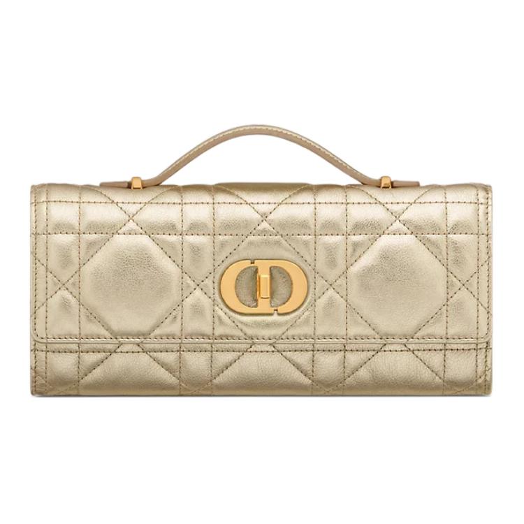 DIOR Cow Leather Handbag Extra Large Women's Gold