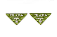 PRADA Sterling Silver Earrings Women's Green
