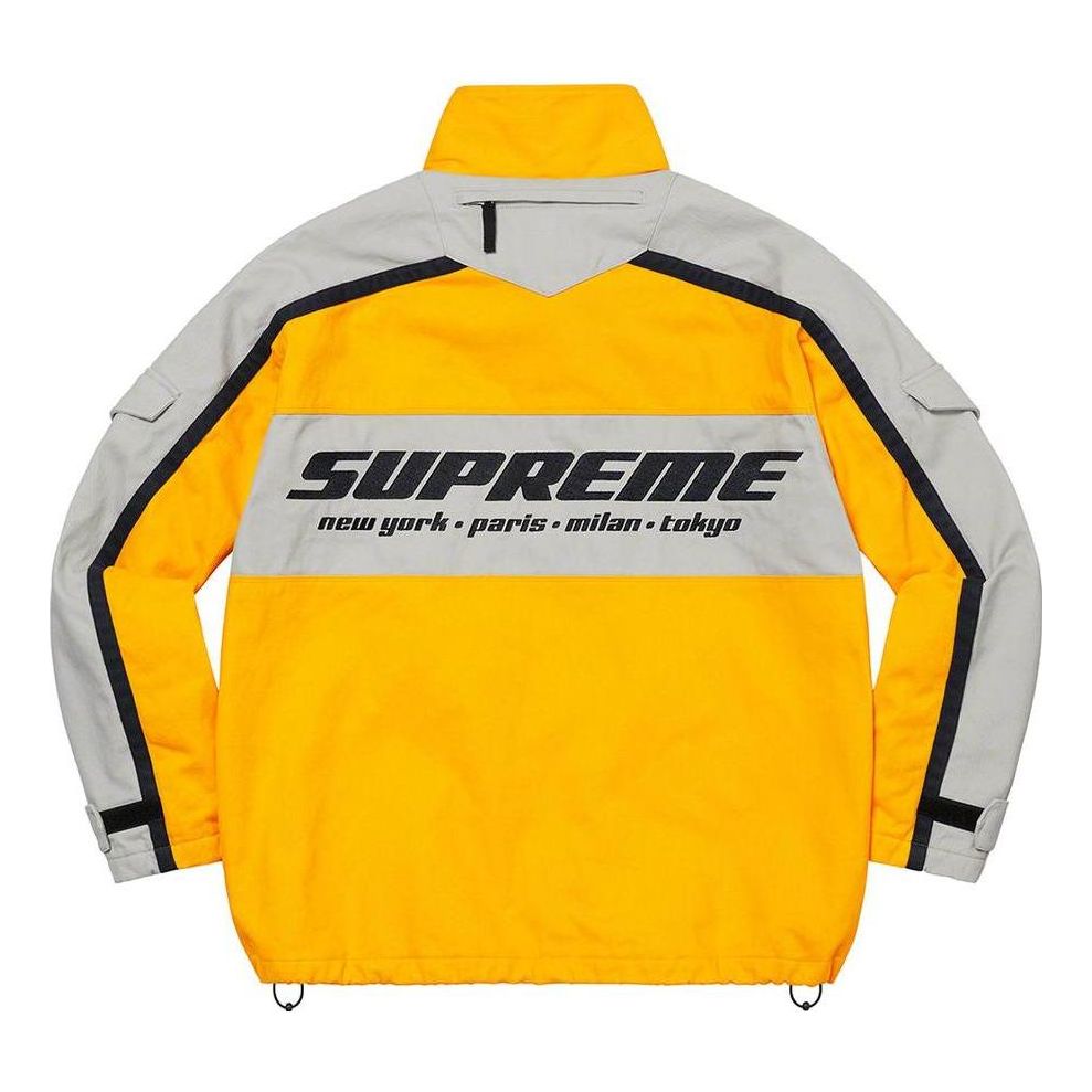 Supreme Brushed Twill Zip Jacket 'Yellow Grey' SUP-FW22-701
