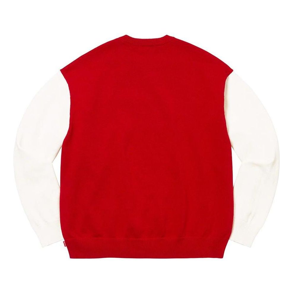 Supreme 2-Tone Sweater 'White Red' SUP-SS22-679