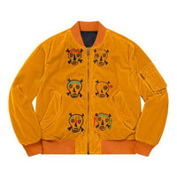 Supreme Clayton Patterson Skulls Velvet MA-1 Jacket 'Yellow White Black Red' SUP-SS21-601