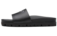PRADA Logo Slide Black Leather Men's