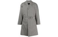 PRADA Check Pattern Belted Coat