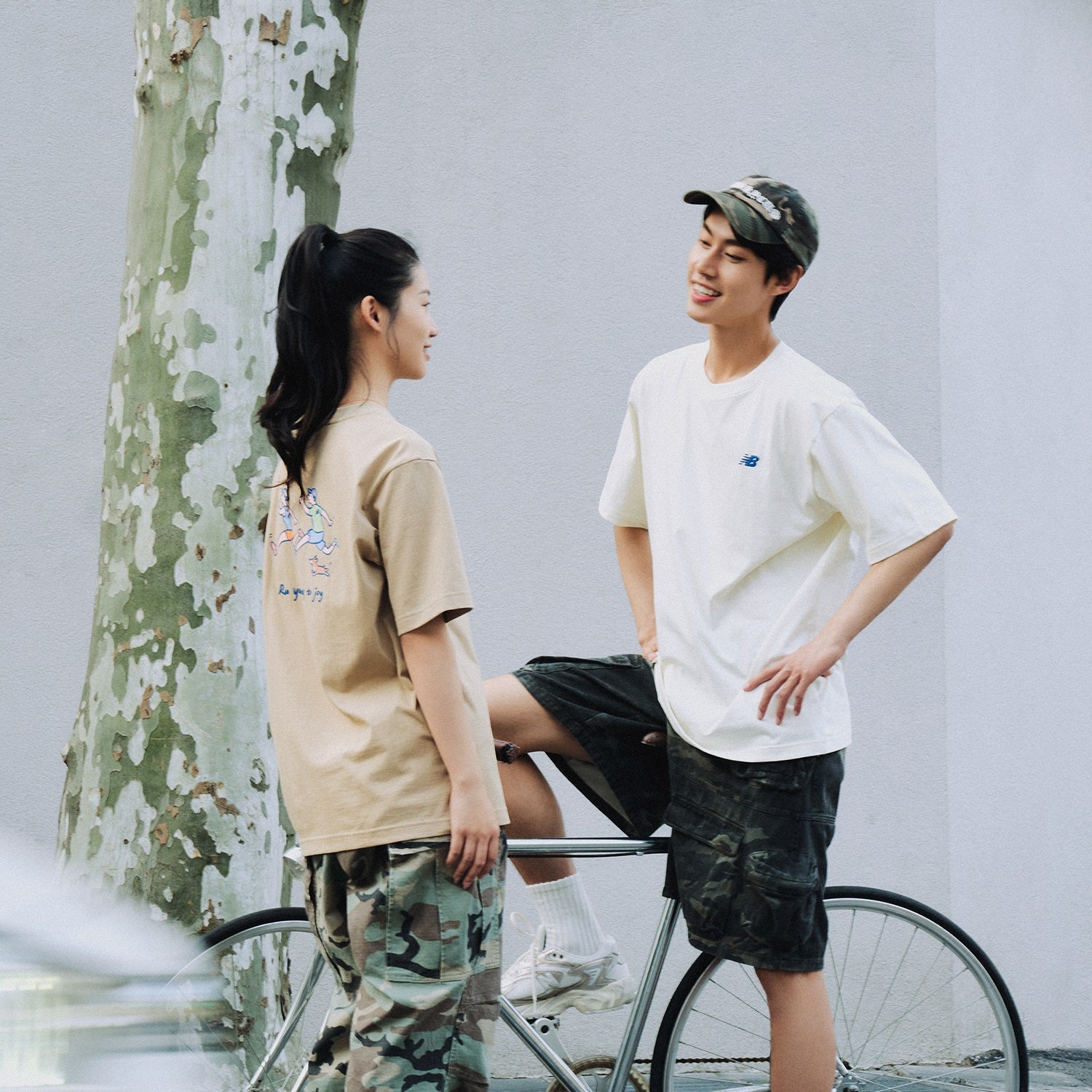 New Balance Running Duo Graphic T-Shirt Asia Sizing 'Ivory' NEE26121-IV