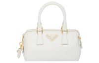 PRADA Saffiano Leather Top Handle Bag White