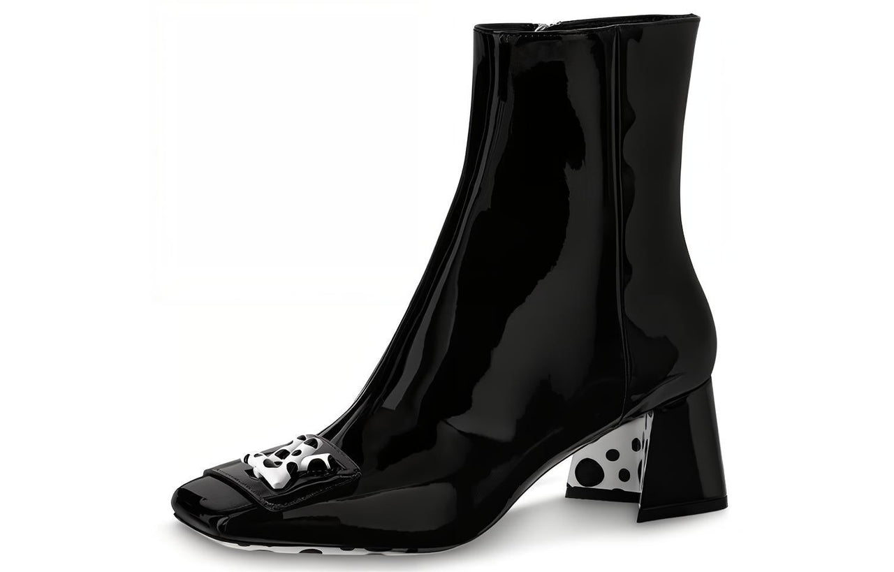 LOUIS VUITTON X Yayoi Kusama 55mm Heeled Boots 'Black' Women's