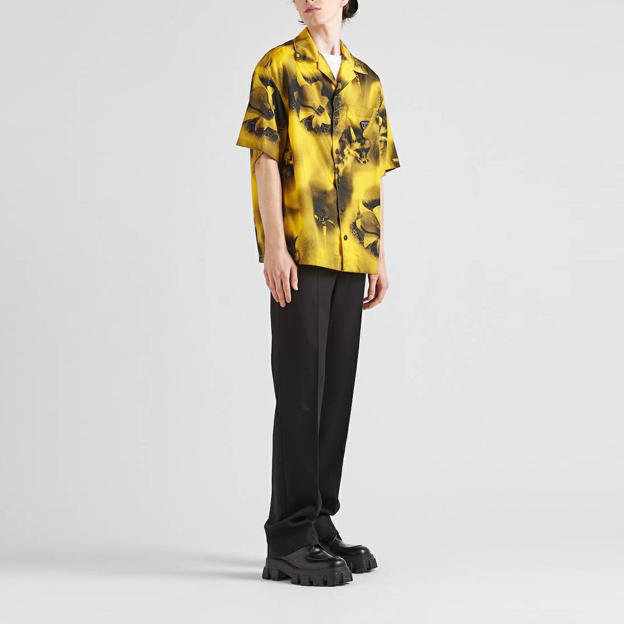 PRADA Abstract Painted Short Sleeve Shirt