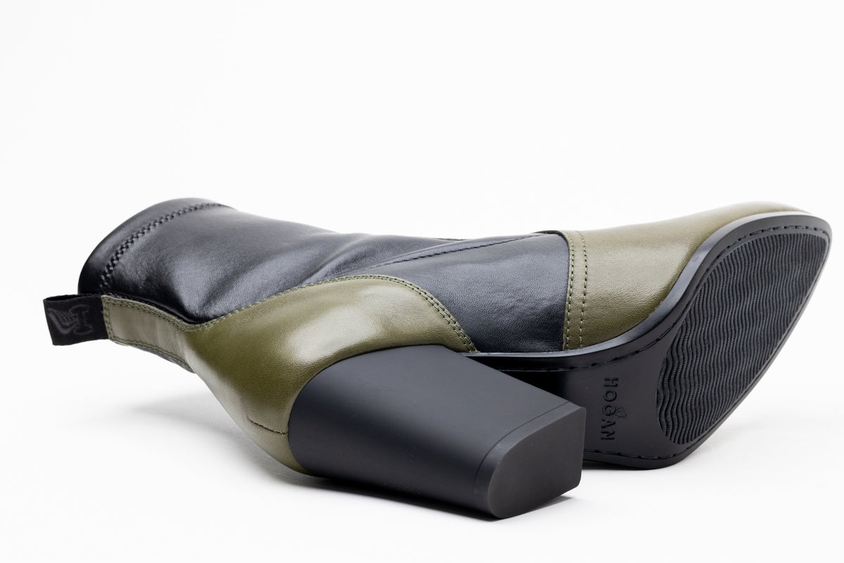 Hogan 80Mm Two-Tone Block-Heel Boots