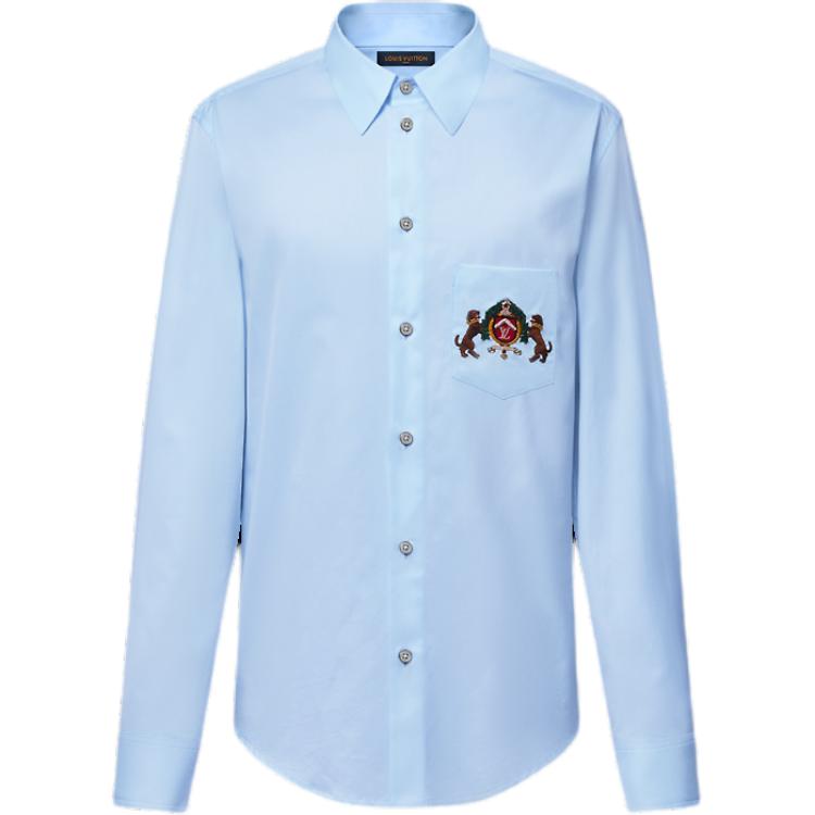 LOUIS VUITTON Embroidered Long-Sleeved Cotton Shirt