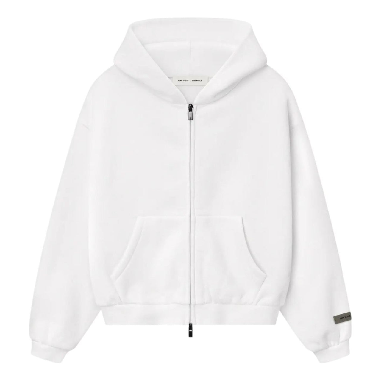 (GS)	Fear of God Essentials Fleece Zip-Up Hoodie 'Cloud White' 785SP252034K