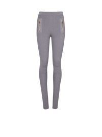 Balmain Women's Ribbed Knit Zipped Leggings