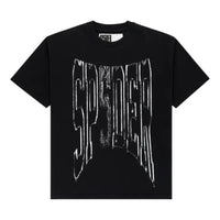 Sp5der Diffused Collegiate T-Shirt 'Black' TE025FW25BLK