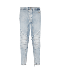 Balmain Men's Knee Pad Vintage Wash Denim Pants