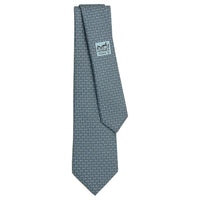 HERMES Silk Ties Men's Blue Gray