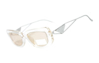 PRADA Acetate Cat Eye Sunglasses Women's Transparent
