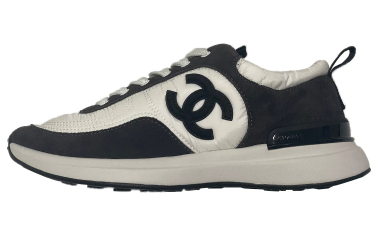 CHANEL Women's Suede Calfskin Sneaker 'White Dark Grey' Women's