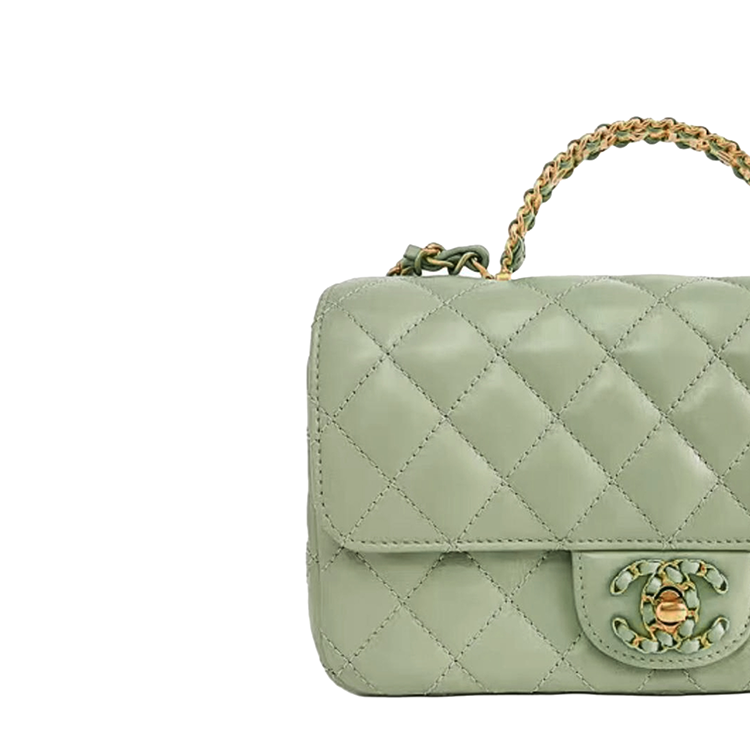 CHANEL Classic Flap CF Sheepskin Mouth Cover Bag Shoulder Bag Crossbody Bag Handbag Mini Women's Green