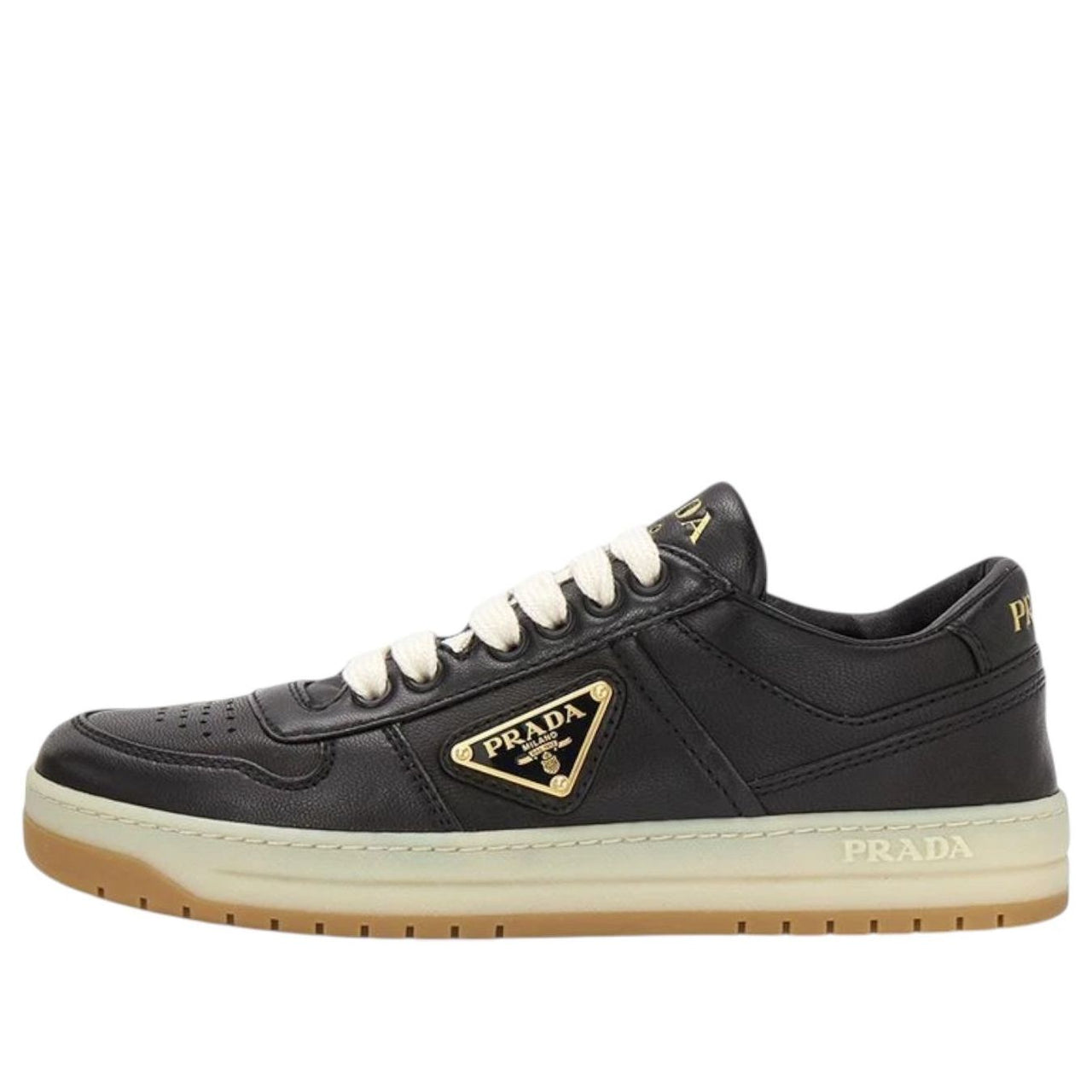 (WMNS) PRADA Downtown Leather Low 'Black Gum' 1E792M-038-F0632