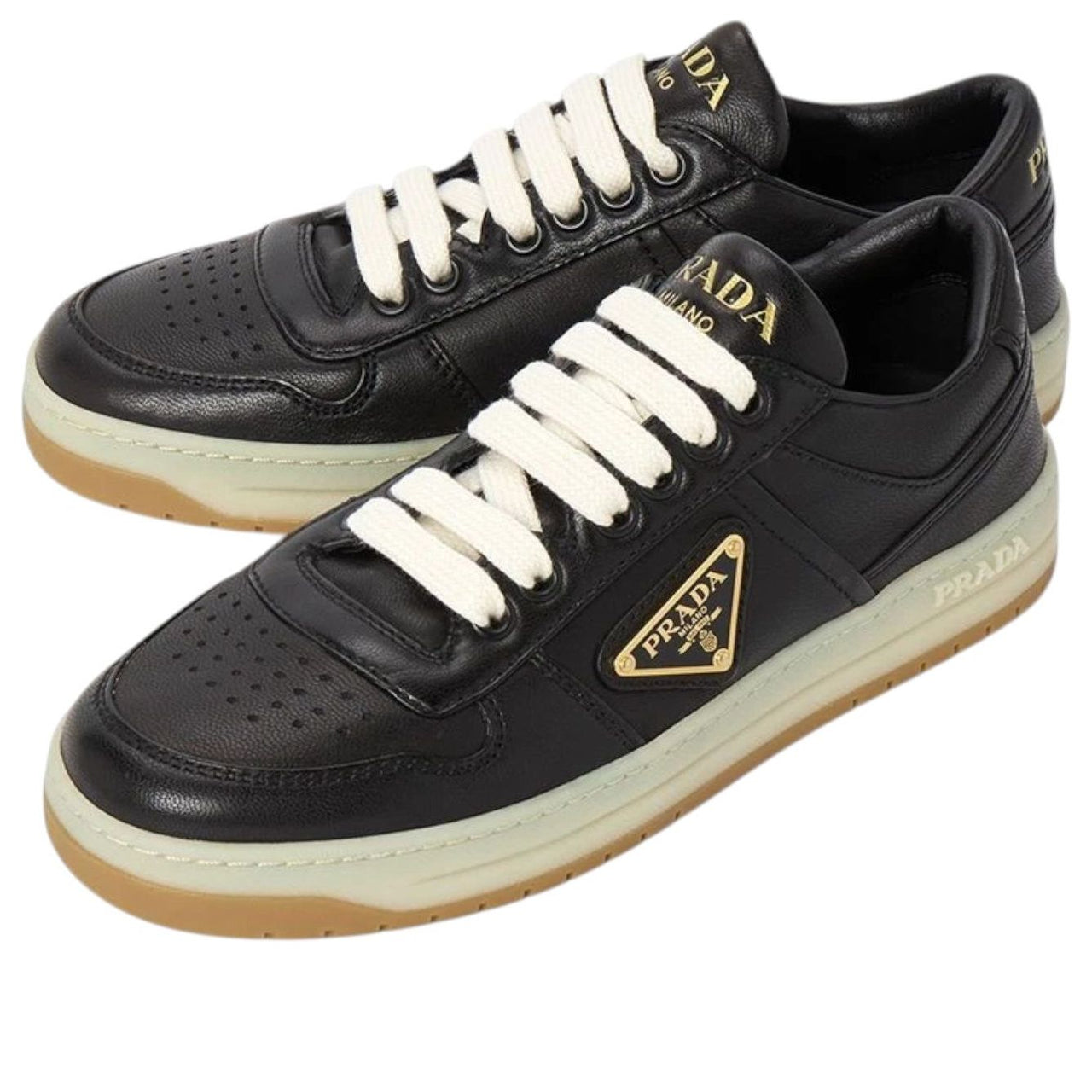 (WMNS) PRADA Downtown Leather Low 'Black Gum' 1E792M-038-F0632