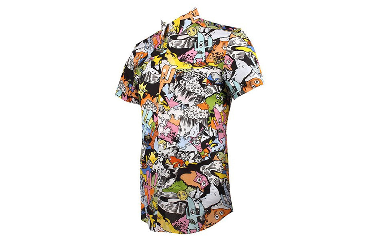 Men's KENZO Cartoon Pattern Printing Short Sleeve Shirt F655CH5001KG-MU