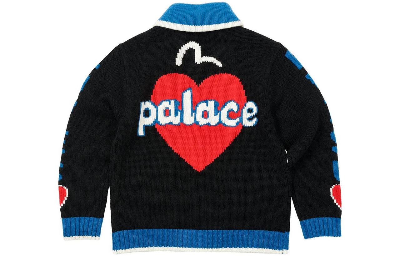 Buy Palace x Evisu Cowichan Knit 'Black Blue' P24EVKW001