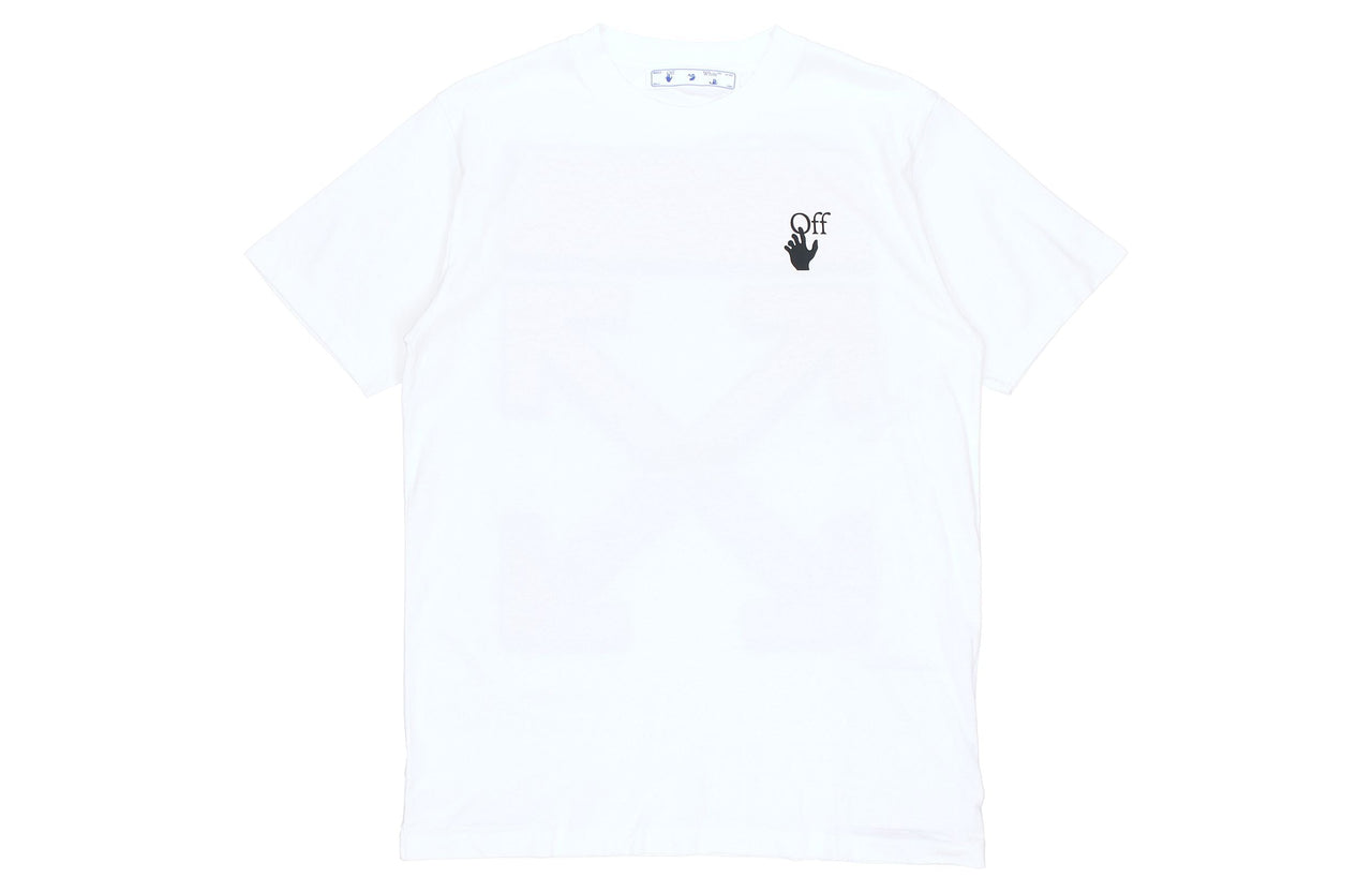 Off-White SS21 Back Arrow Logo Printing Round Neck Pullover Short Sleeve White OMAA027R21JER0030125