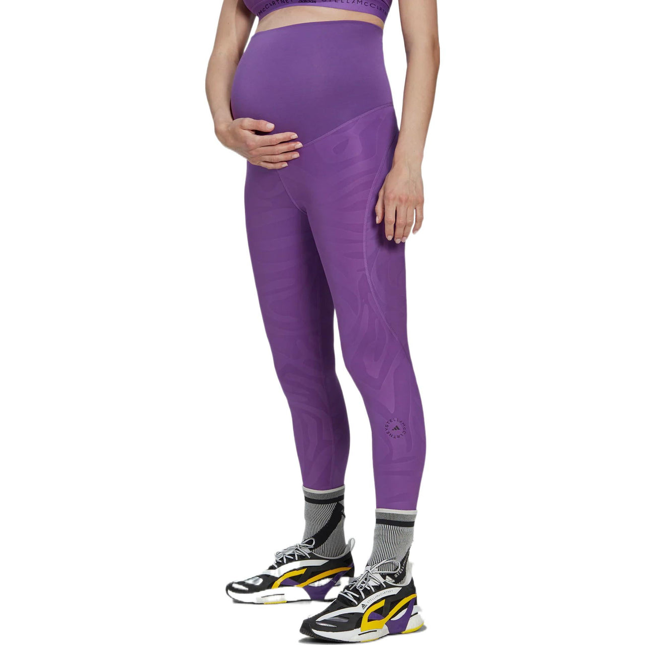(WMNS) adidas by Stella McCartney Yoga leggings for expectant mothers 'Purple' HI6025