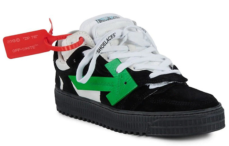 (WMNS) Off-White 3.0 Low Sneaker 'Black White Green' OWIA181S20LEA0021055