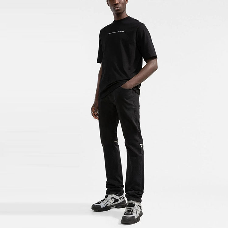 Off-White FW21 Arrow Pattern Logo Printing Round Neck Short Sleeve Ordinary Version Black OMAA119F21JER0141084