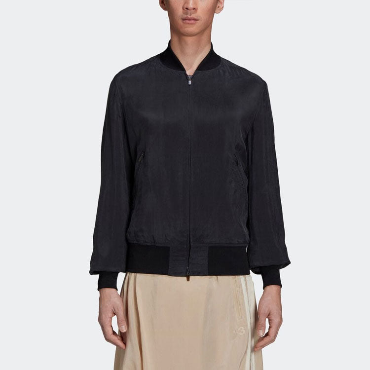 Y-3 Unisex Printing Zipper Letter Logo Jacket Coat Black GV6045