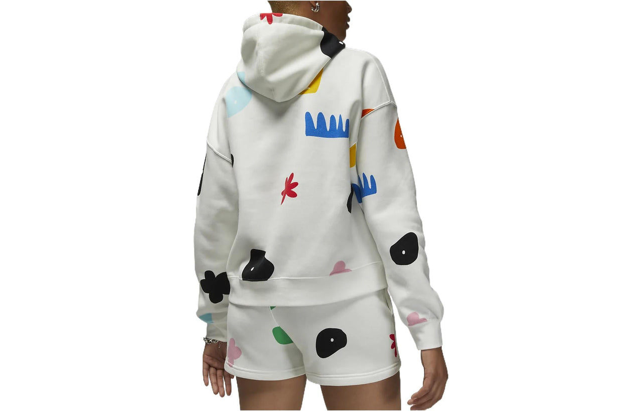 (WMNS) Air Jordan Artist Series by Mia Lee Fleece Hoodie 'White' DQ4606-133