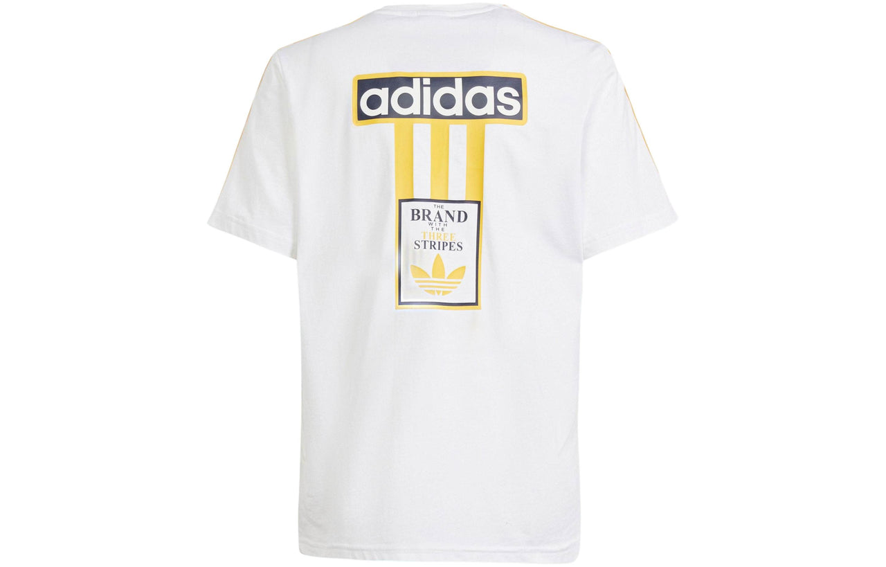 (GS) adidas Adibreak Graphic T-shirt Asia Sizing 'White Yellow' IN2121