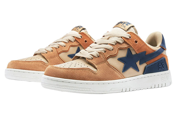 A Bathing Ape SK8 Sta #4 Leather Low 'Beige' 1I70-191-009-BRWN