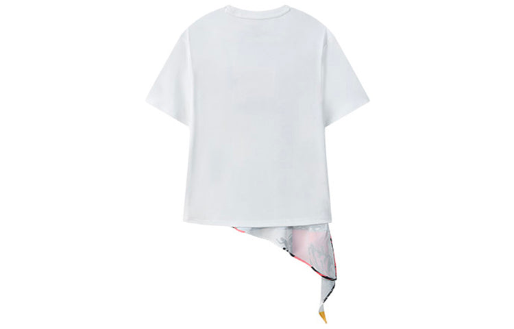 (WMNS) FILA Printing Pattern Round Neck Short Sleeve White F11W128114F-WT